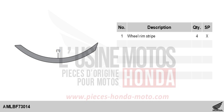 KIT,WHEEL STRIPE *NHC64M* de Hornet 750 MAT BALLISTIC BLACK METALLIC (NHA86) 2025